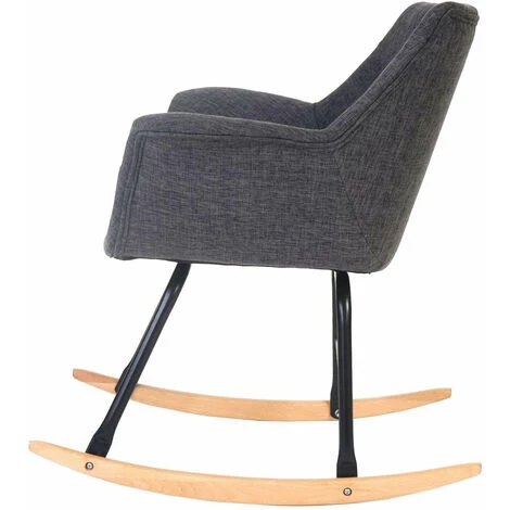 DéCOSHOP26 Fauteuil à Bascule Rocking Chair Relax Avec Accoudoirs En Tissu Gris - Gris 4 DéCOSHOP26 Fauteuil à Bascule Rocking Chair Relax Avec Accoudoirs En Tissu Gris - Gris – Image 2
