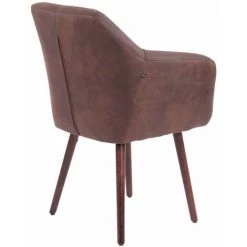 DéCOSHOP26 Chaise De Salle à Manger Fauteuil Lounge Rembourrée Style Vintage Similicuir Marron Foncé Et Bois Foncé - Marron 7 DéCOSHOP26 Chaise De Salle à Manger Fauteuil Lounge Rembourrée Style Vintage Similicuir Marron Foncé Et Bois Foncé - Marron -Pas Cher Fauteuil Magasin 10100458 3
