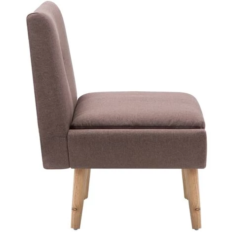 Fauteuil Sans Accoudoirs Tissu Marron VidaXL 6 Fauteuil Sans Accoudoirs Tissu Marron VidaXL – Image 4