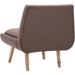 Fauteuil Sans Accoudoirs Tissu Marron VidaXL 11 Fauteuil Sans Accoudoirs Tissu Marron VidaXL -Pas Cher Fauteuil Magasin 10555798 5