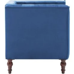 Fauteuil Velours Bleu VidaXL 10 Fauteuil Velours Bleu VidaXL -Pas Cher Fauteuil Magasin 10561745 4