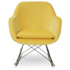 IDMARKET Fauteuil à Bascule BORA Velours Jaune 8 IDMARKET Fauteuil à Bascule BORA Velours Jaune -Pas Cher Fauteuil Magasin 10717995 3