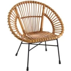 AUBRY GASPARD Fauteuil Enfant Soleil Rotin Marron - Marron
