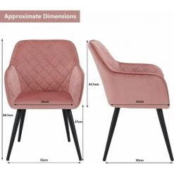 DéCOSHOP26 Fauteuil Lounge / Chaise De Salle à Manger En Tissu Velours Rose Pieds Métal - Rose 9 DéCOSHOP26 Fauteuil Lounge / Chaise De Salle à Manger En Tissu Velours Rose Pieds Métal - Rose -Pas Cher Fauteuil Magasin 10778916 4