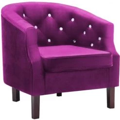 Fauteuil Velours Violet VidaXL