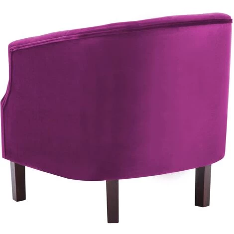 Fauteuil Velours Violet VidaXL 6 Fauteuil Velours Violet VidaXL – Image 4
