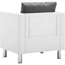 Fauteuil Similicuir Blanc Et Gris Clair VidaXL - Blanc 10 Fauteuil Similicuir Blanc Et Gris Clair VidaXL - Blanc -Pas Cher Fauteuil Magasin 11121862 4