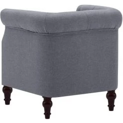 Fauteuil Tissu Gris Clair VidaXL -Pas Cher Fauteuil Magasin 11244527 4