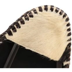 Chaise Papillon Noir Et Blanc Cuir Véritable De Chèvre VidaXL -Pas Cher Fauteuil Magasin 11311007 5