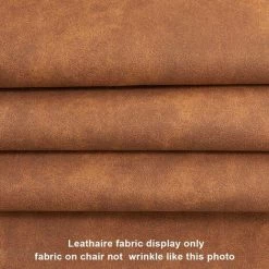 DéCOSHOP26 Fauteuil Lounge / Chaise De Salle à Manger En Tissu Aspect Cuir Marron Orangé Pieds Métal - Marron -Pas Cher Fauteuil Magasin 11439205 3