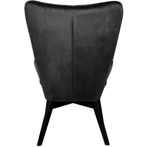 THE HOME DECO FACTORY Fauteuil En Velours Helsinki Noir - Noir 6 THE HOME DECO FACTORY Fauteuil En Velours Helsinki Noir - Noir – Image 4