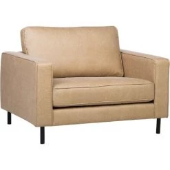 BELIANI Fauteuil En Tissu Beige Aspect Cuir - Beige