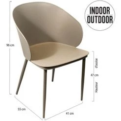 THE HOME DECO FACTORY Fauteuil Alison - Taupe -Pas Cher Fauteuil Magasin 11776537 4