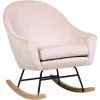 BELIANI Fauteuil à Bascule En Velours Rose - Rose