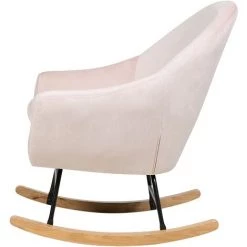 BELIANI Fauteuil à Bascule En Velours Rose - Rose 10 BELIANI Fauteuil à Bascule En Velours Rose - Rose -Pas Cher Fauteuil Magasin 12198862 5