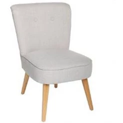 Lot De 2 Fauteuils Coloris Gris Clair - Dim : L. 51 X L. 58 X H. 76 Cm -PEGANE-