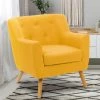 IDMARKET Fauteuil Scandinave LIV En Tissu Jaune Moutarde - Jaune