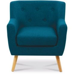IDMARKET Fauteuil Scandinave LIV En Tissu Bleu Canard - Bleu 9 IDMARKET Fauteuil Scandinave LIV En Tissu Bleu Canard - Bleu -Pas Cher Fauteuil Magasin 12272997 3
