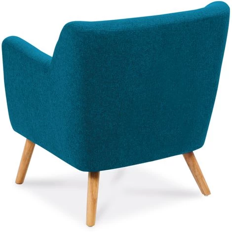 IDMARKET Fauteuil Scandinave LIV En Tissu Bleu Canard - Bleu 7 IDMARKET Fauteuil Scandinave LIV En Tissu Bleu Canard - Bleu – Image 5