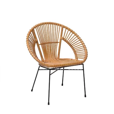 BELIANI Chaise En Rotin Clair - Beige 3 BELIANI Chaise En Rotin Clair - Beige