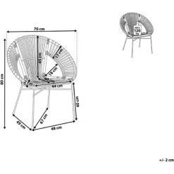 BELIANI Chaise En Rotin Clair - Beige 9 BELIANI Chaise En Rotin Clair - Beige -Pas Cher Fauteuil Magasin 13100079 3