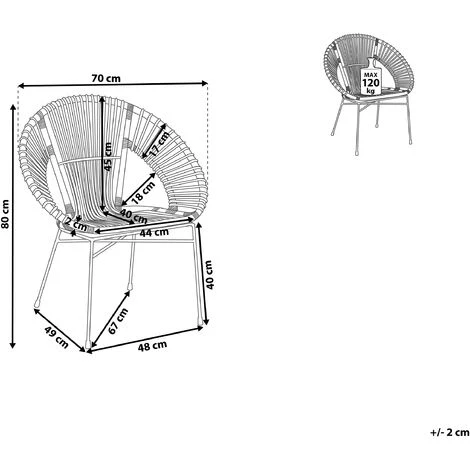 BELIANI Chaise En Rotin Clair - Beige 5 BELIANI Chaise En Rotin Clair - Beige – Image 3