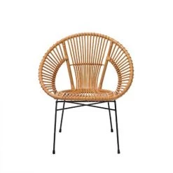 BELIANI Chaise En Rotin Clair - Beige 10 BELIANI Chaise En Rotin Clair - Beige -Pas Cher Fauteuil Magasin 13100079 4