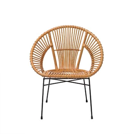 BELIANI Chaise En Rotin Clair - Beige 6 BELIANI Chaise En Rotin Clair - Beige – Image 4