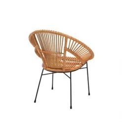 BELIANI Chaise En Rotin Clair - Beige 11 BELIANI Chaise En Rotin Clair - Beige -Pas Cher Fauteuil Magasin 13100079 5