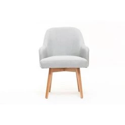 MILIBOO Fauteuil Scandinave Bois MONA - Gris Clair - Gris Clair