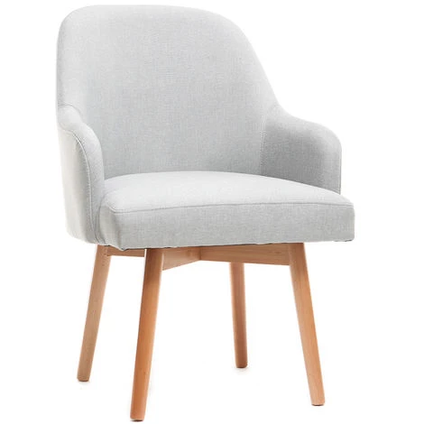 MILIBOO Fauteuil Scandinave Bois MONA - Gris Clair - Gris Clair 4 MILIBOO Fauteuil Scandinave Bois MONA - Gris Clair - Gris Clair – Image 2