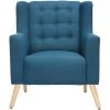 MILIBOO Fauteuil Design Scandinave Bois BRIGHTON - Bleu Canard - Bleu Canard -Pas Cher Fauteuil Magasin 13151326 1