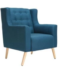 MILIBOO Fauteuil Design Scandinave Bois BRIGHTON - Bleu Canard - Bleu Canard -Pas Cher Fauteuil Magasin 13151326 2