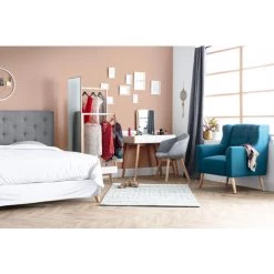 MILIBOO Fauteuil Design Scandinave Bois BRIGHTON - Bleu Canard - Bleu Canard -Pas Cher Fauteuil Magasin 13151326 5