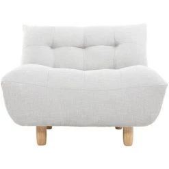 MILIBOO Fauteuil Scandinave En Tissu Chêne YUMI - Gris Perle - Gris Perle