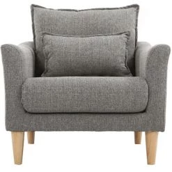 MILIBOO Fauteuil Design Tissu Chêne KATE - Gris - Gris