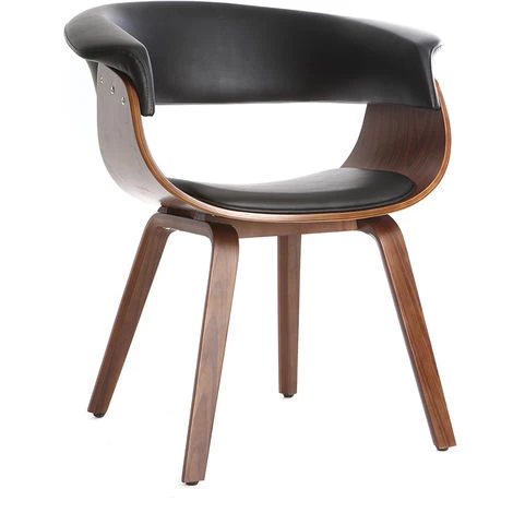 MILIBOO Fauteuil Scandinave Bois OKTAV - Noyer / Noir - Noyer / Noir 4 MILIBOO Fauteuil Scandinave Bois OKTAV - Noyer / Noir - Noyer / Noir – Image 2