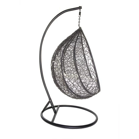 MILIBOO Fauteuil Suspendu Oeuf Résine Façon Rotin MOJO - Gris - Gris 5 MILIBOO Fauteuil Suspendu Oeuf Résine Façon Rotin MOJO - Gris - Gris – Image 3