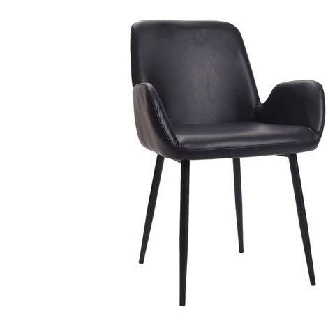 MILIBOO Fauteuils Vintage Avec Pieds Métal (lot De 2) TIKA - Noir - Noir 5 MILIBOO Fauteuils Vintage Avec Pieds Métal (lot De 2) TIKA - Noir - Noir – Image 3