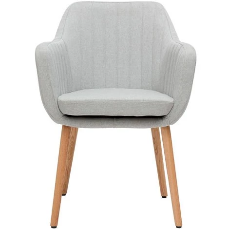 MILIBOO Fauteuil Scandinave Pieds Chêne ALEYNA - Gris Clair - Gris Clair 3 MILIBOO Fauteuil Scandinave Pieds Chêne ALEYNA - Gris Clair - Gris Clair