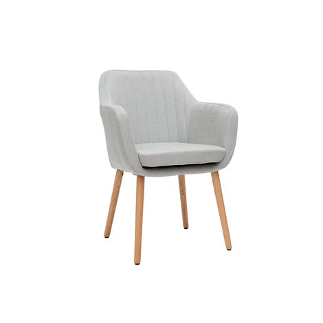 MILIBOO Fauteuil Scandinave Pieds Chêne ALEYNA - Gris Clair - Gris Clair 4 MILIBOO Fauteuil Scandinave Pieds Chêne ALEYNA - Gris Clair - Gris Clair – Image 2
