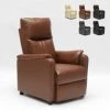 LE ROI DU RELAX Fauteuil Relax Inclinable Avec Repose-pieds En Similcuir Giulia | Couleur: Marron