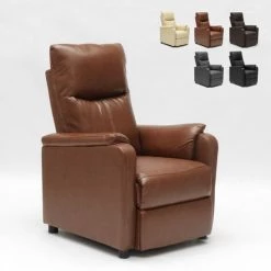 LE ROI DU RELAX Fauteuil Relax Inclinable Avec Repose-pieds En Similcuir Giulia | Couleur: Marron
