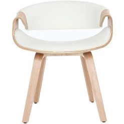MILIBOO Fauteuil Scandinave Bois ARAMIS - Bois Clair / Blanc - Bois Clair / Blanc