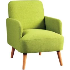 Fauteuil En Pin Et Polyester Coloris Vert - Dim : L.63 X P.75 X Ht.79 X Ht Ass.46 Cm -PEGANE-
