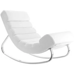 MILIBOO Fauteuil Design Rocking Chair TAYLOR - Blanc - Blanc