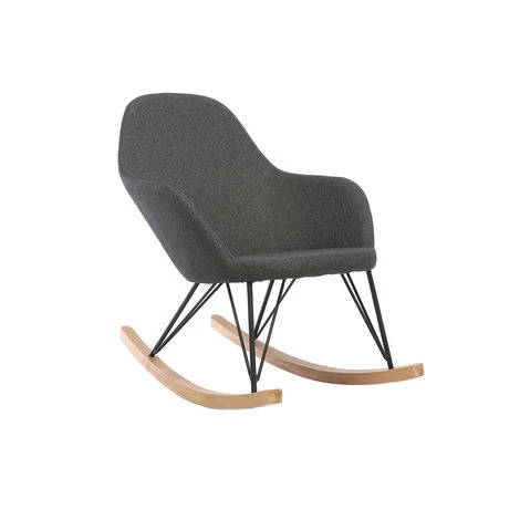 MILIBOO Rocking Chair Tissu Pieds Métal JHENE - Gris Anthracite - Gris Anthracite 4 MILIBOO Rocking Chair Tissu Pieds Métal JHENE - Gris Anthracite - Gris Anthracite – Image 2
