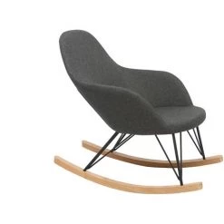 MILIBOO Rocking Chair Tissu Pieds Métal JHENE - Gris Anthracite - Gris Anthracite 9 MILIBOO Rocking Chair Tissu Pieds Métal JHENE - Gris Anthracite - Gris Anthracite -Pas Cher Fauteuil Magasin 13400396 3