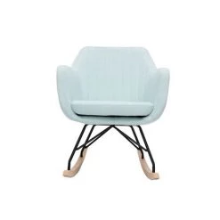 MILIBOO Rocking Chair Scandinave En Tissu ALEYNA - Vert Menthe - Vert Menthe