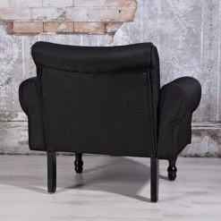 MUCOLA Fauteuil Baroque, Fauteuil De Télévision Noir, Fauteuil De Club, Fauteuil De Salle à Manger, Chaise Tapissée -Pas Cher Fauteuil Magasin 13601026 4